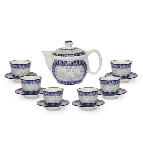 Bộ ấm tách sứ hoa văn cao cấp Hàn Quốc Sambo 771957