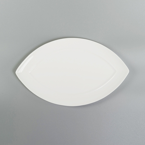 Đĩa hình thoi mắt nai 35,5cm sứ xương Hàn Quốc Haengnam MB-1159