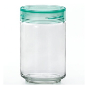 Lọ, hũ thủy tinh 0,5L, 0,75L, 1L xanh, nắp nhựa kháng khuẩn Nhật Bản Aderia