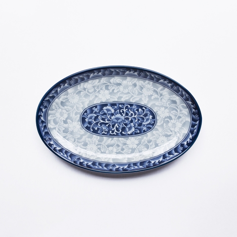 Đĩa bầu dục sứ hoa văn cao cấp Hàn Quốc Sambo