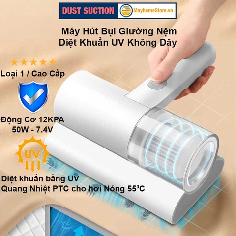 Máy Hút Bụi Giường Nệm Diệt Khuẩn UV Không Dây Chuyên Dụng Hút Bụi Vệ Sinh Giường Nệm Chăn Ga Ghế Sofa Diệt Khuẩn 99%