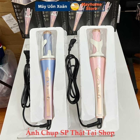 Máy Uốn Tóc Xoăn Xoay Tự Động 2 Chiều 360 độ Tạo Ion Âm 1000W Làm Xoăn Nhanh 10s Điều Chỉnh 3 Mức Nhiệt Cao Cấp
