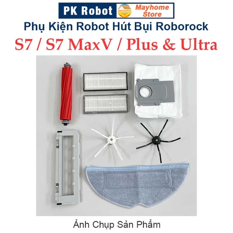 Phụ kiện Robot Hút Bụi Lau Nhà Roborock S7, S7 MaxV, S7 MaxV Plus & Ultra - Chổi lăn, Chổi cạnh, Lọc Hepa, Khăn Lau///