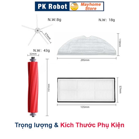 Phụ kiện Robot Hút Bụi Lau Nhà Roborock S7, S7 MaxV, S7 MaxV Plus & Ultra - Chổi lăn, Chổi cạnh, Lọc Hepa, Khăn Lau///