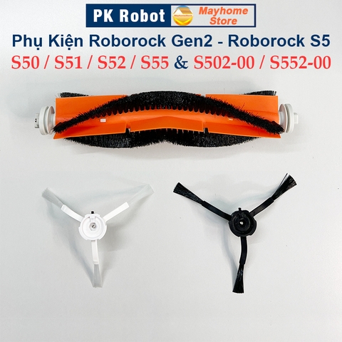 Phụ kiện Robot Xiaomi Roborock Gen2, Roborock S50, S51, S52, S55, S502, S552. Chổi lăn, chổi cạnh, khăn lau, bộ lọc //