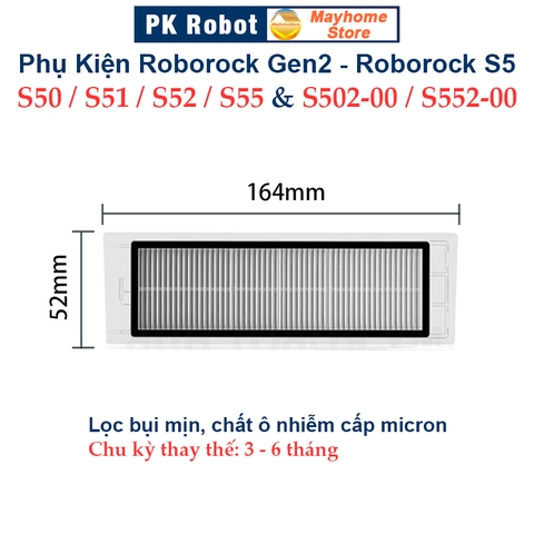 Phụ kiện Robot Xiaomi Roborock Gen2, Roborock S50, S51, S52, S55, S502, S552. Chổi lăn, chổi cạnh, khăn lau, bộ lọc //