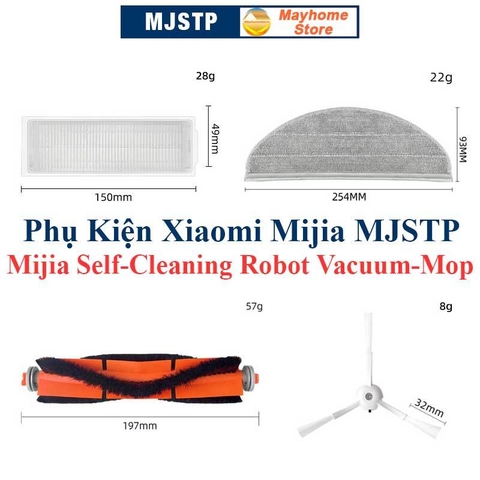 Phụ kiện Robot Xiaomi Mijia MJSTP, Mijia Self-Cleaning Robot Vacuum-Mop có Model là MJSTP