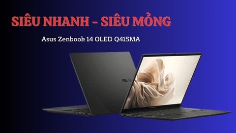 Đánh giá review laptop Asus Zenbook 14 OLED Q415MA (Intel Core Ultra 5 125H RAM 8GB SSD 512GB Intel Graphics 14 inch OLED FHD Cảm ứng)