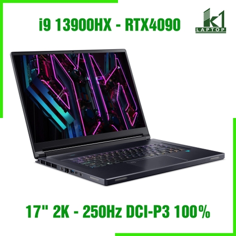 Laptop Gaming Acer Predator Triton 17 PTX17-71 - Core i9 13900HX RAM 64GB SSD 2TB RTX 4090 17inch 2K 250Hz DCI-P3 100%