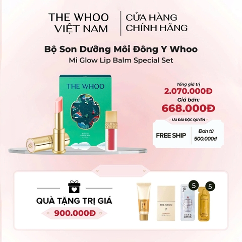 Bộ Son Dưỡng Môi Đông Y Whoo Mi Glow Lip Balm Special Set Holiday