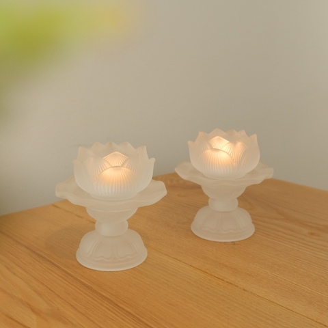 Bộ 2 đế nến hoa sen cao