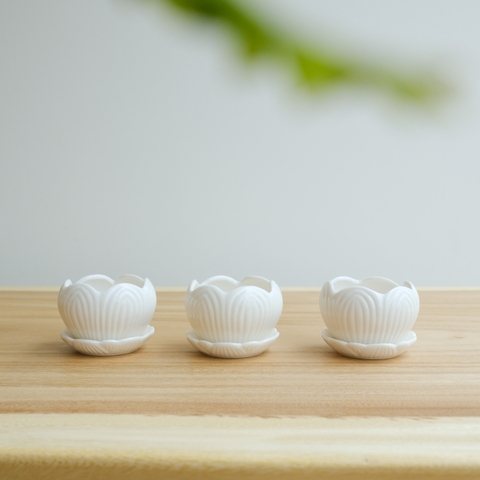 Bộ 3 chén sứ đựng nước/ nến