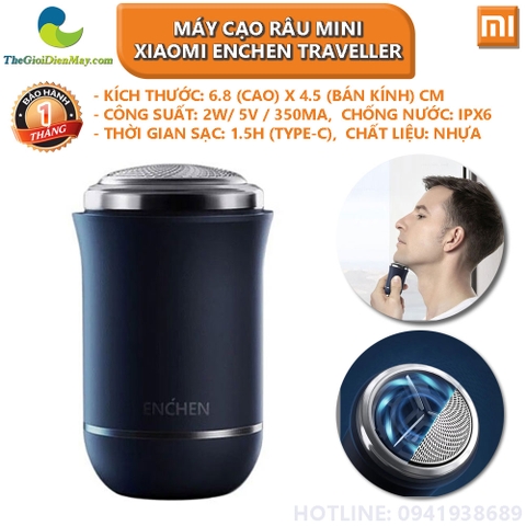 Máy cạo râu Mini Xiaomi Enchen Traveller IPX6, thuận tiện khi đi du lịch