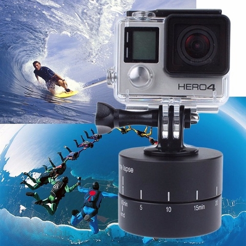 đế chụp timelapse xoay 360 độ cho camera hành động gopro, eken, sjcam