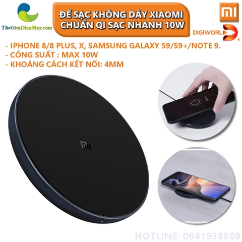 [Bản Quốc Tế] Đế Sạc Không Dây Xiaomi Mi Wireless Charging Pad Chuẩn Qi Sạc Nhanh 10W Max