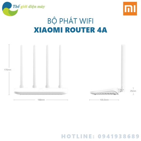 Bộ Phát Wifi Xiaomi Router 4A Công Suất 2.4 GHz và 5 Ghz 4 Angten 16MB ROM 64 RAM DDR2