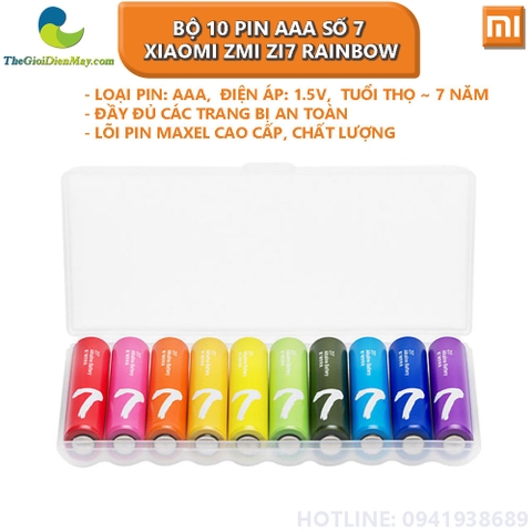 Bộ 10 pin Rainbow AAA Xiaomi ZMI ZI7/ AA Xiaomi Zmi ZI5