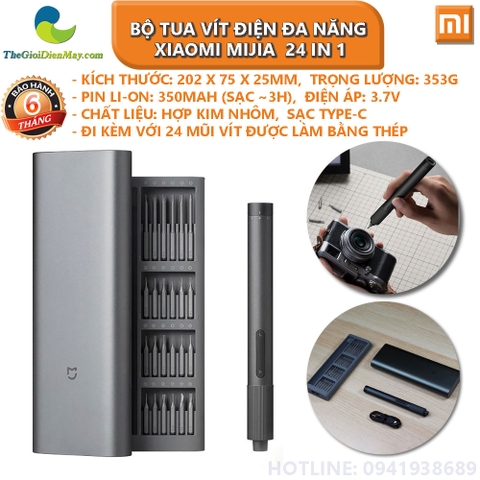 Bộ tua vít điện bỏ túi đa năng Xiaomi Mijia MJDDLSD003QW 24 trong 1, tích hợp cổng Type-C