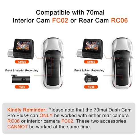 [Bản quốc tế] Camera hành trình ô tô 70Mai A500S kèm camera sau RC06