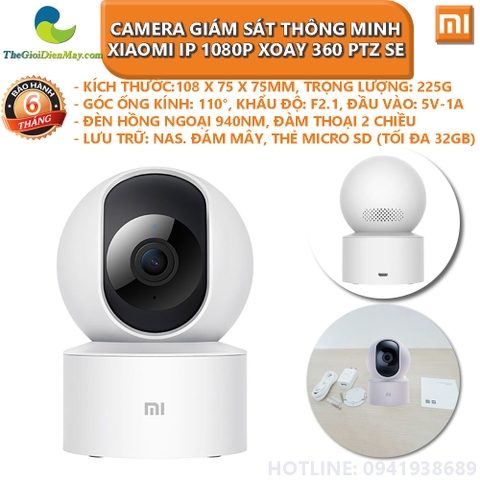 Camera giám sát thông minh Xiaomi IP 1080P xoay 360 PTZ SE