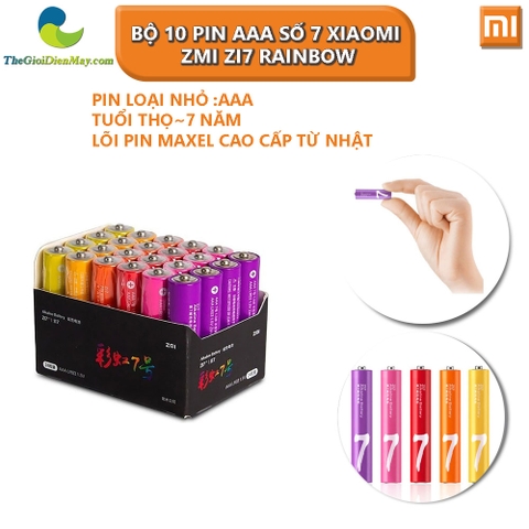 Pin cầu vồng ZMI ZI7 AA724 hộp 24 viên