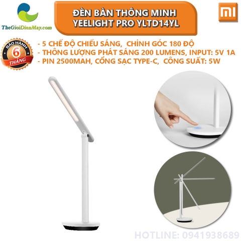 Đèn bàn thông minh Led Yeelight Pro YLTD14YL Pin 2500mAh, bảo vệ mắt