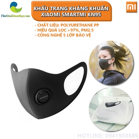 Khẩu trang kháng khuẩn chống bụi cao cấp Xiaomi Smartmi KN95