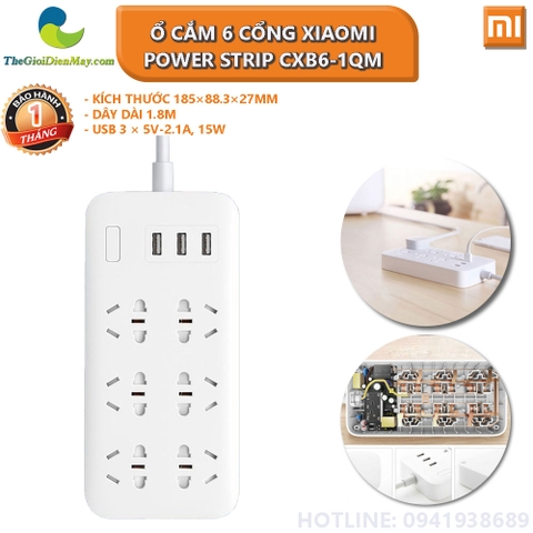 Ổ cắm 6 cổng Xiaomi Power Strip CXB6-1QM