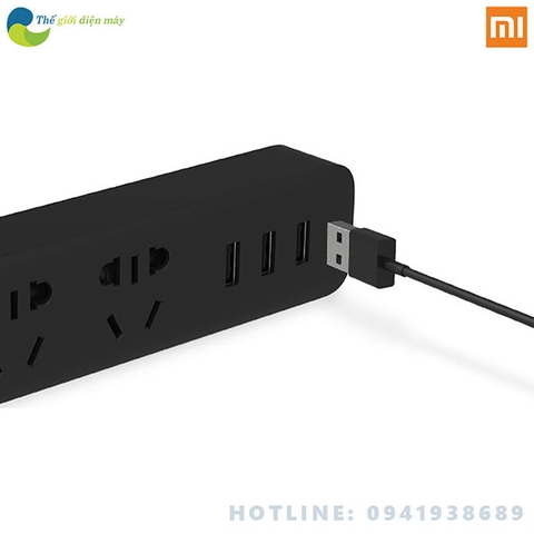 Ổ cắm điện kéo dài Xiaomi Power Strip tích hợp 3 cổng sạc USB