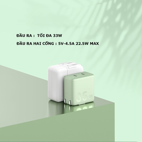 Củ Sạc Nhanh 1A1C 33W ZMI HA728 (Matcha Green)