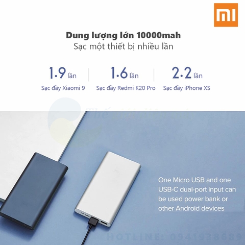 Pin sạc dự phòng Xiaomi 10000mAh Gen 3 PLM13ZM sạc nhanh 18W