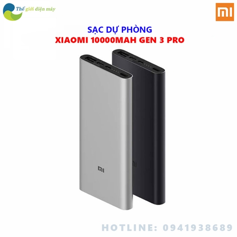 Pin sạc dự phòng xiaomi type C 18W 10000mah gen 3 Pro