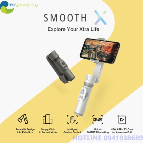 Tay cầm chống rung Zhiyun Smooth X cho điện thoại