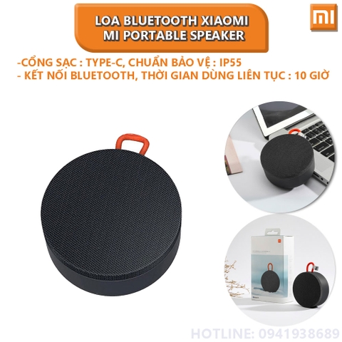 Loa Bluetooth Xiaomi Mi Portable Speaker BHR4802GL Model XMYX04WM chống nước IP55 (màu xám)