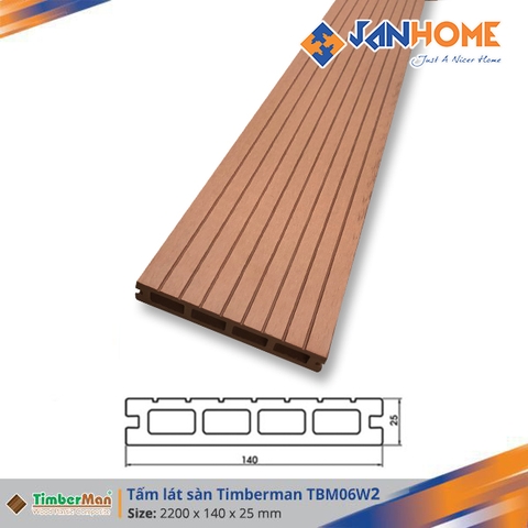 Sàn gỗ ngoài trời rỗng Timberman TBM06W140K25