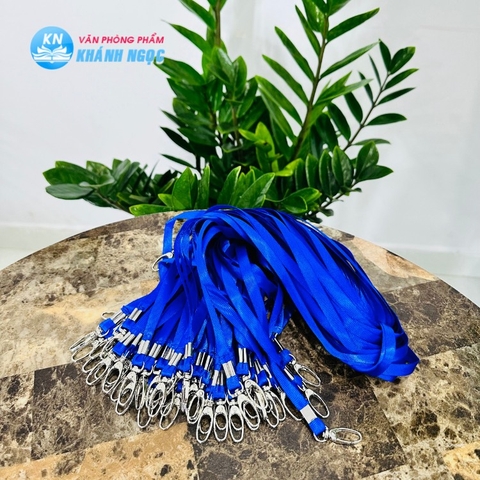 Dây lụa đeo bảng tên xanh dương