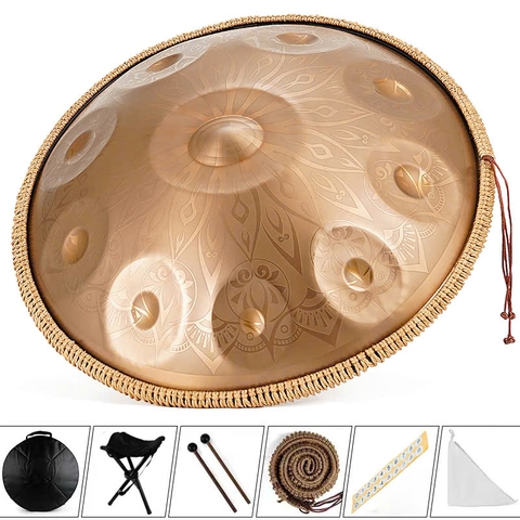 Hang Drum 10 Nốt Cao Cấp Họa Tiết Mandala Dập Nổi