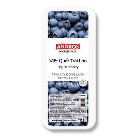 ANDROS Frozen Blueberry - Việt quất đông lạnh 700gr (Nguyên trái)