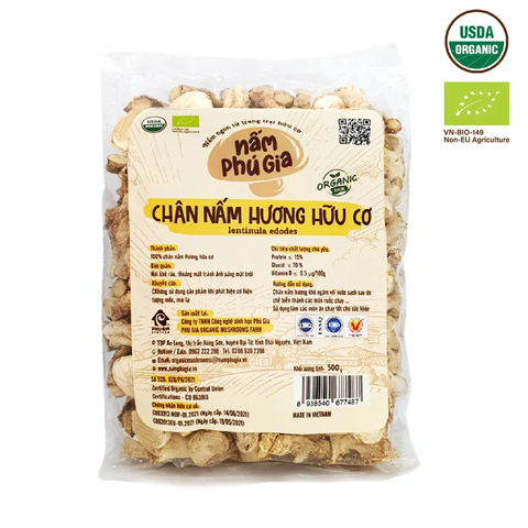 Chân nấm hương khô hữu cơ cao cấp loại 1 100g