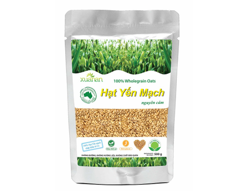 Hạt yến mạch nguyên hạt Xuân An 500g (tặng kèm yến mạch ăn liền 180g)