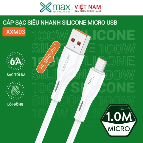 Cáp Sạc Silicone Siêu Nhanh 100W Micro USB XMAX XXM03 (Fast-Charging Data Cable)