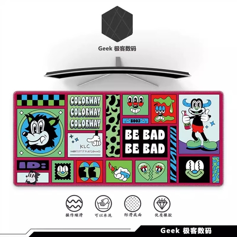 Miếng lót chuột Geek, bàn di chuột, pad chuột cỡ lớn Desk Mat 900x400 độ dày 4mm (Hoạt Hình - Hoa Switch)