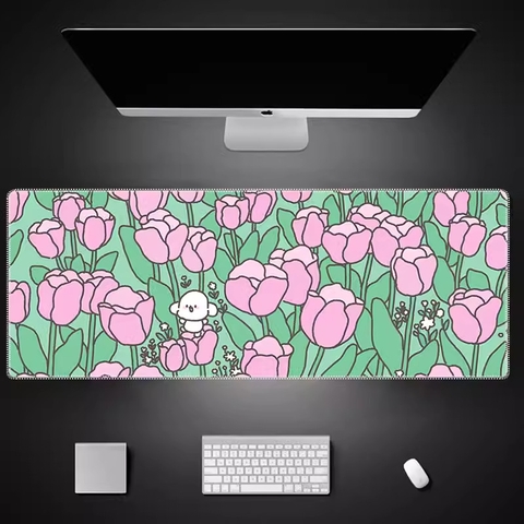 Miếng lót chuột Geek, bàn di chuột, pad chuột cỡ lớn Desk Mat 900x400 độ dày 4mm (Hoạt Hình - Hoa Switch)