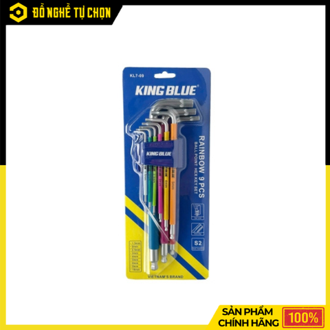 Bộ Lục Giác Đầu Bi King Blue KL7-09 – 9 Chi Tiết Thép S2 Siêu Cứng, Vặn Góc Linh Hoạt, Chống Trượt Hiệu Quả | Hàng Chính Hãng, Có VAT