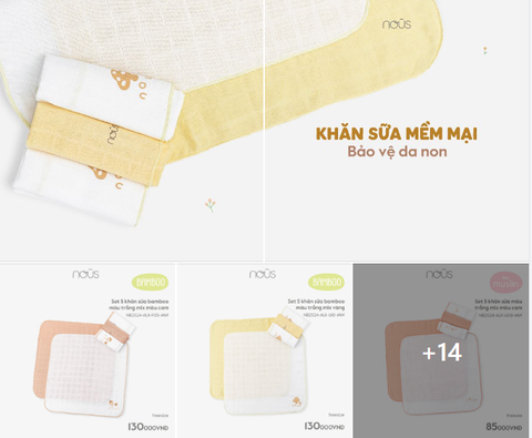 Tổng hợp 15 mẫu khăn sữa Nous chất liệu bamboo và muslin đẹp nhất
