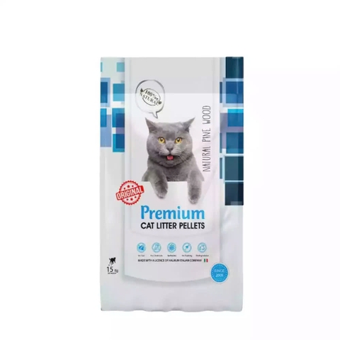 Cát viên nén gỗ thông vệ sinh mèo Premium Natural Pine Wooden Pellet Cat Litter 15kg