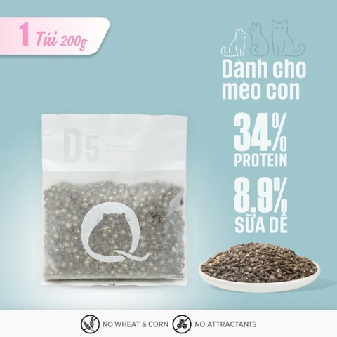 Thức ăn hạt cho mèo con Macaron D5 - PetQ