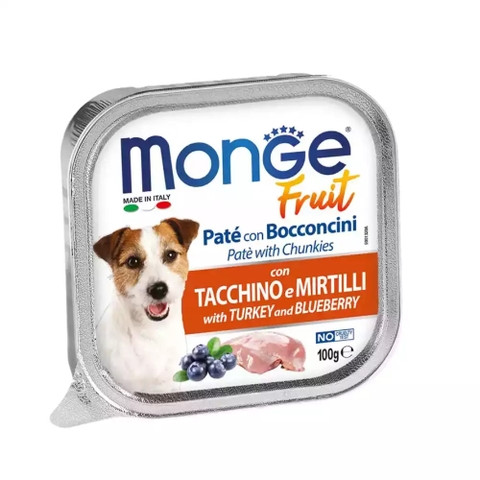 Pate chó Monge Fruit AD gà tây và việt quất 100g
