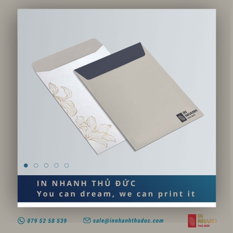 In bao thư nhỏ - Kích thước 12x22cm
