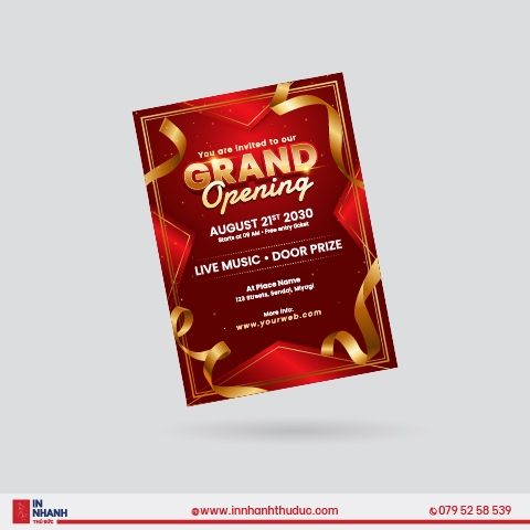 In Thiệp Khai Trương